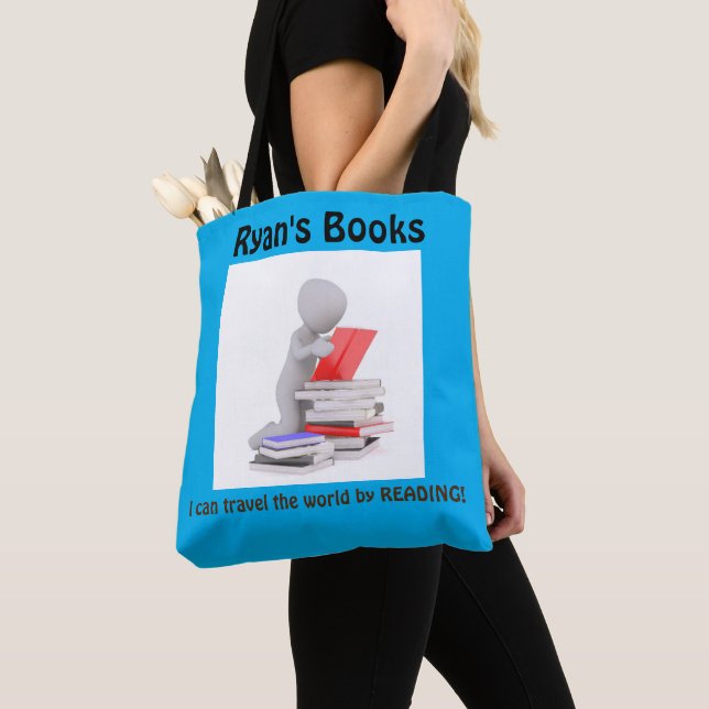 Fourre-tout de sac de livre avec nom personnalisé (De près)