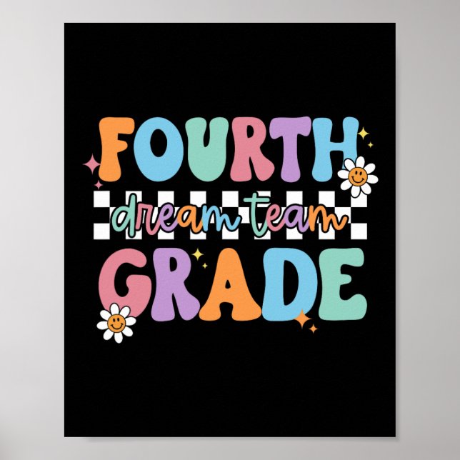 Fourth Grade Dream Team Back To School 4th Grade T Poster (Vorne)