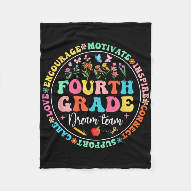Fourth Grade Dream Team Back To School Teacher Lov Fleecedecke (Vorderseite)