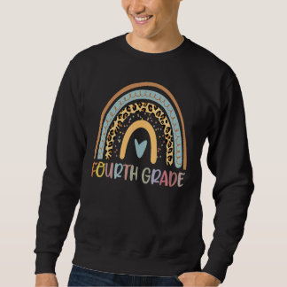 Fourth Grade Rainbow Leopard Girls Women Teacher 1 Sweatshirt