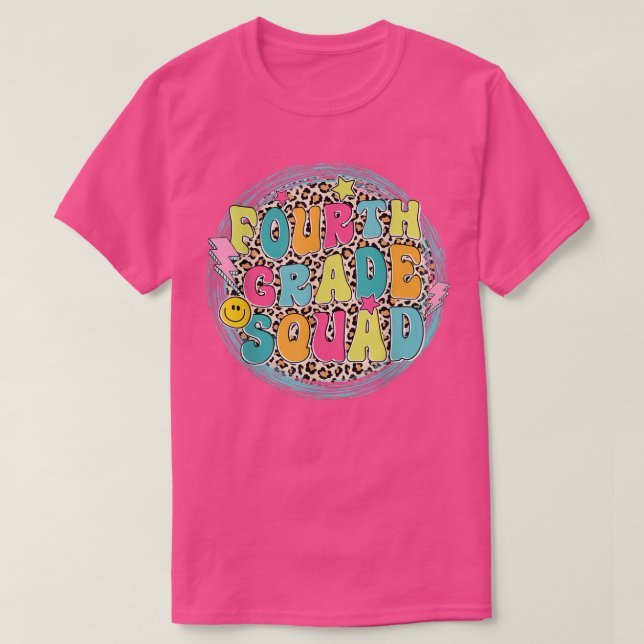 Fourth Grade Squad Back To School Leopard Boys Gir T-Shirt (Design vorne)