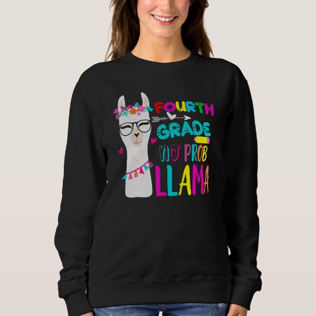 Fourth Grade Teacher Student Back To School No Pro Sweatshirt (Vorderseite)