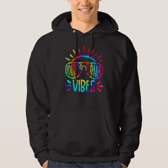 Fourth Grade Vibes First Day Back To School Tie Dy Hoodie (Vorderseite)