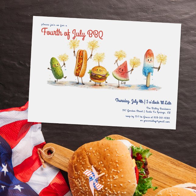 Fourth of July BBQ Mascots | Independence Day Einladung (Von Creator hochgeladen)