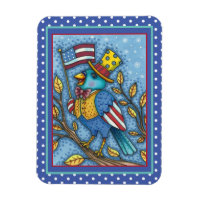 FOURTH OF JULY BLUEBIRD TWEET, AMERICAN FLAG USA