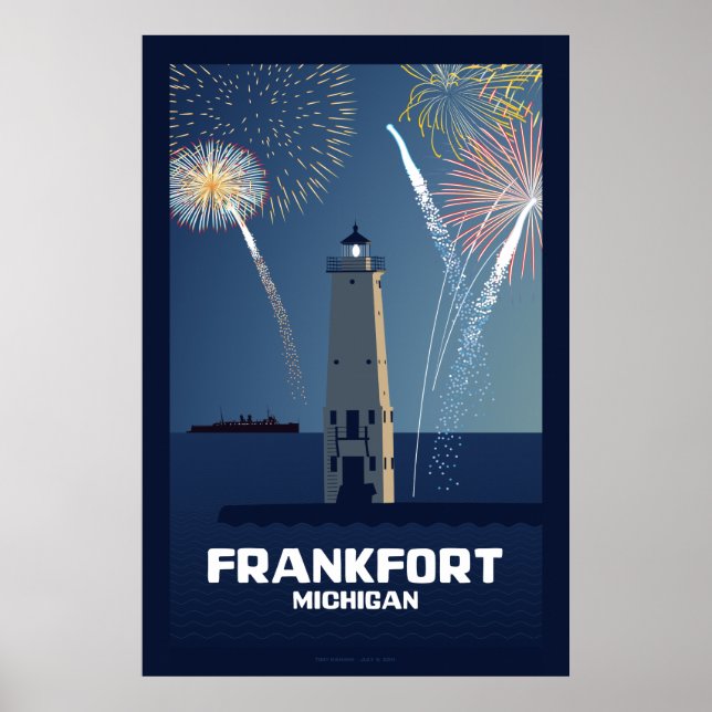 Fourth of July Celebration, Frankfort, Michigan Li Poster (Vorne)
