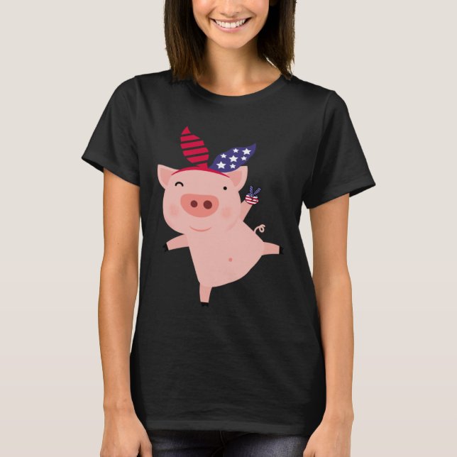 Fourth of July Pig T-Shirt (Vorderseite)
