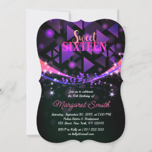 Fous Faisons la fête ! Disco Sweet 16 Invitation