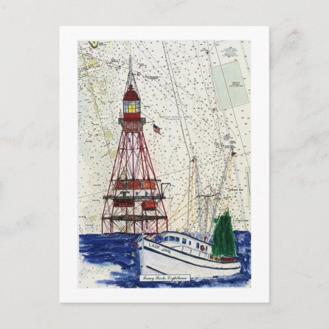 Fowey Rocks Postkarte (Vorderseite)