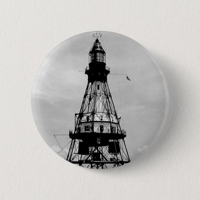 Fowey schaukelt Leuchtturm Button (Vorderseite)