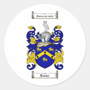 FOWLER-FAMILIENWAPPEN - FOWLER-WAPPEN RUNDER AUFKLEBER