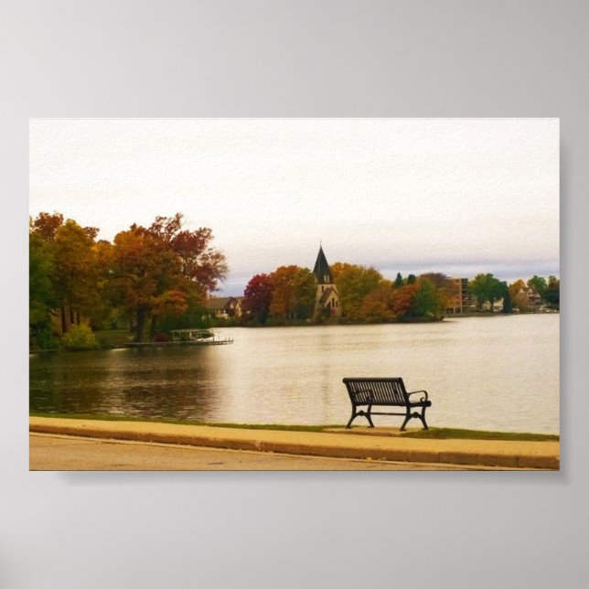Fowler Lake im Herbst, WI Poster (Vorne)