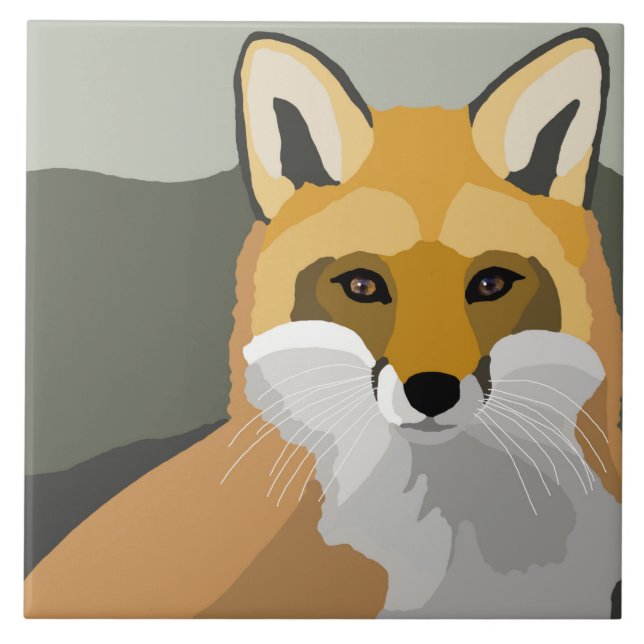 Fox 2 Tierdesign Fliese (Vorderseite)