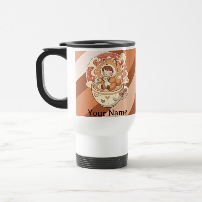 Fox Adventure & Books Travel Mug Reisebecher (Links)