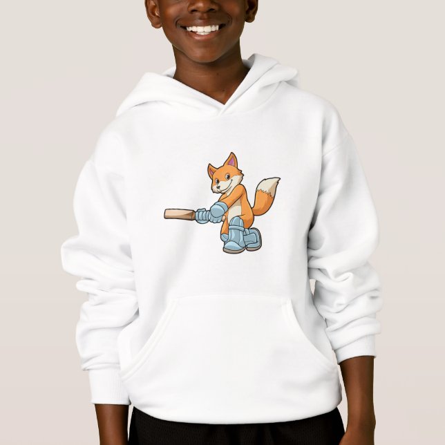 Fox als Batsman mit Cricket Flex Hoodie (Vorderseite)