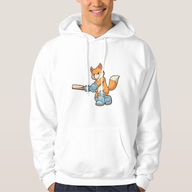 Fox als Batsman mit Cricket Flex Hoodie (Vorderseite)
