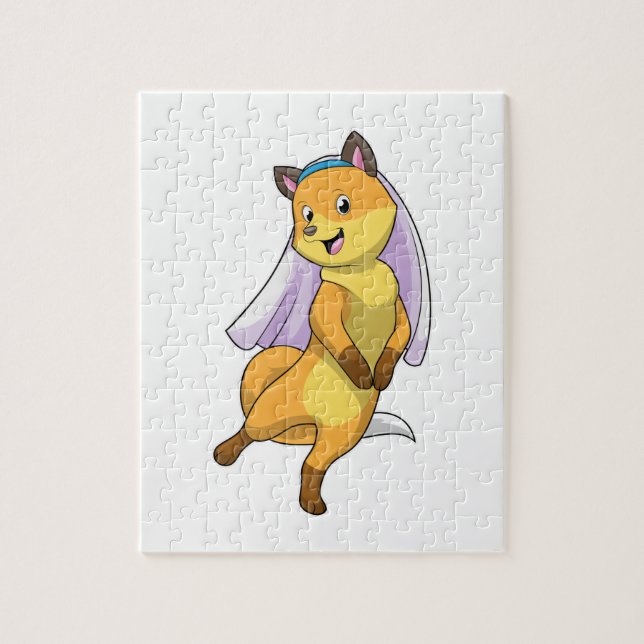 Fox als Bride mit Veil (Vertikal)