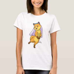 Fox als Bride mit Veil T-Shirt