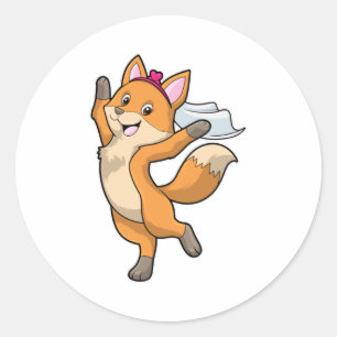 Fox als Brille mit Schleier & Herz Runder Aufkleber