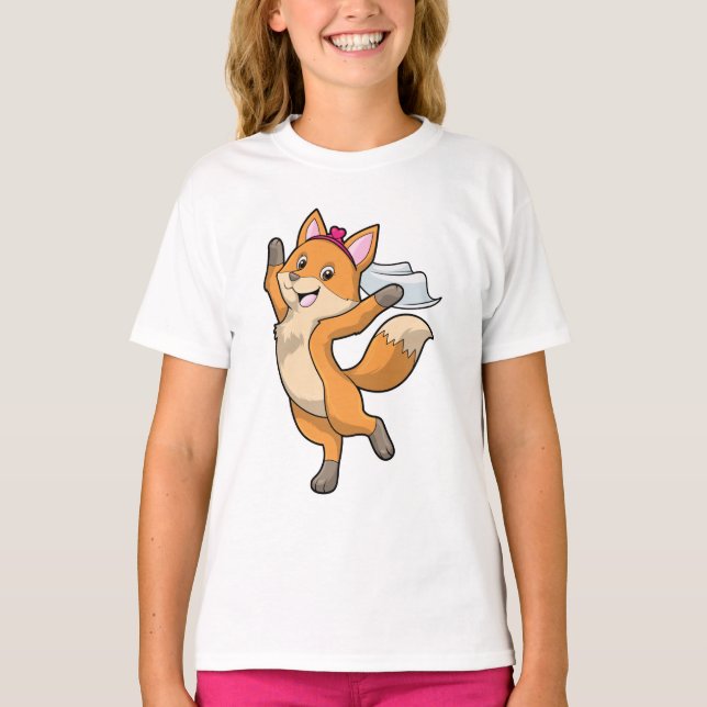 Fox als Brille mit Schleier & Herz T-Shirt (Vorderseite)