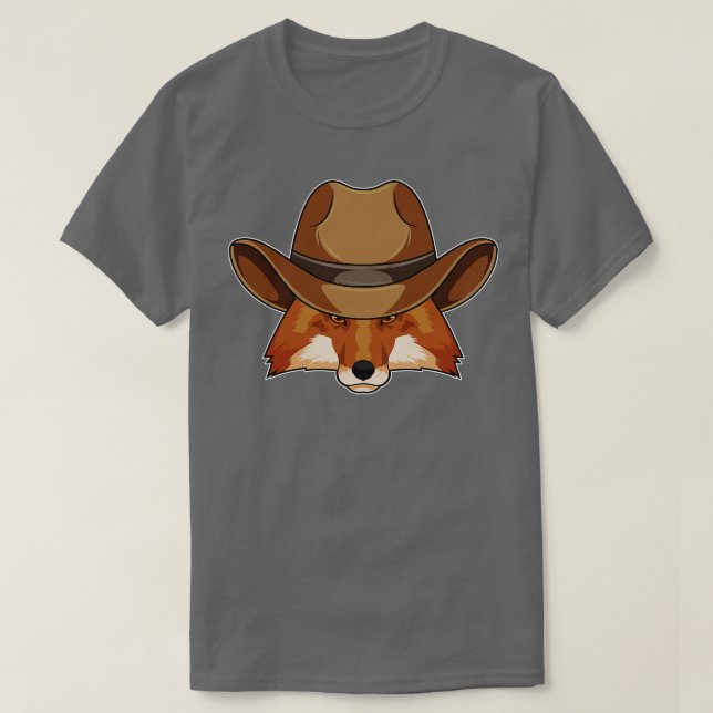 Fox als Cowboy mit Hut T-Shirt (Design vorne)
