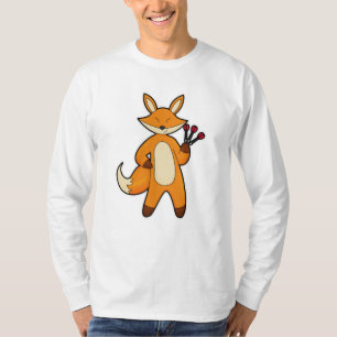 Fox als Dart-Player mit Darts T-Shirt