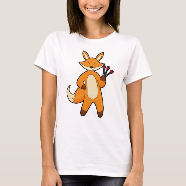 Fox als Dart-Player mit Darts T-Shirt (Vorderseite)