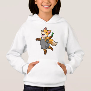 Fox als Friseur mit Schere Hoodie