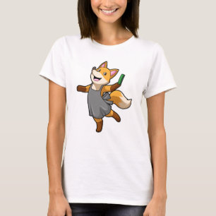 Fox als Friseur mit Schere T-Shirt