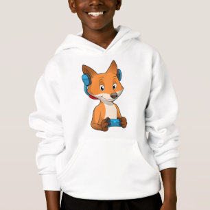 Fox als Gamer mit Joystick Hoodie