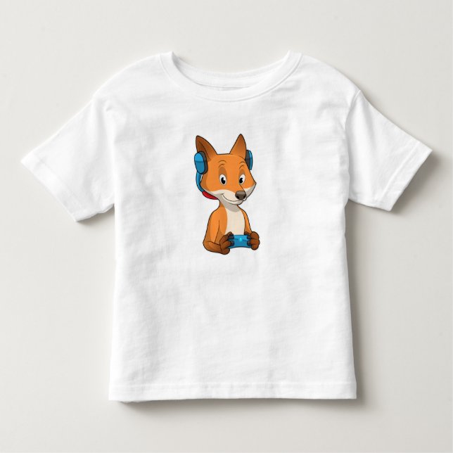 Fox als Gamer mit Joystick Kleinkind T-shirt (Vorderseite)