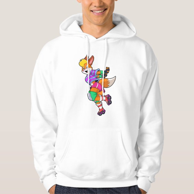Fox als Inline-Skater mit Inline-Skaten Hoodie (Vorderseite)