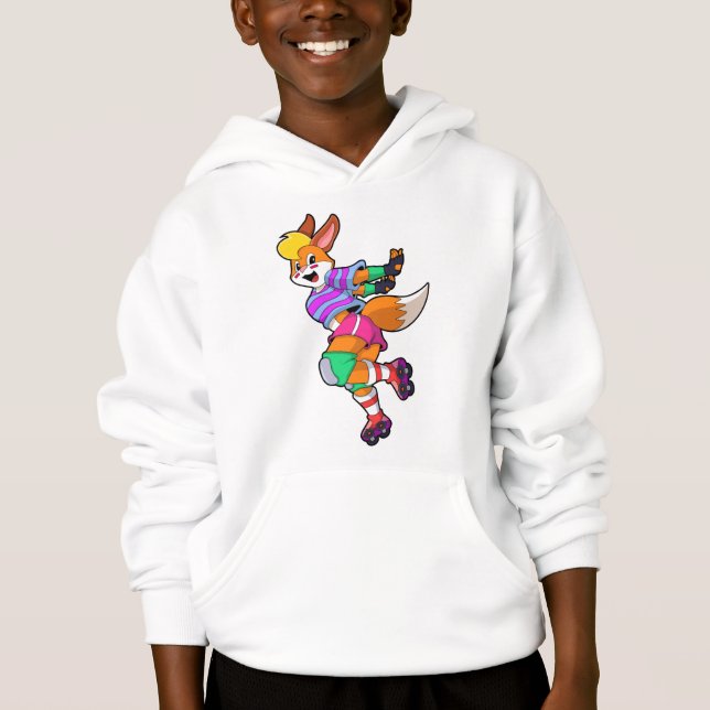 Fox als Inline-Skater mit Inline-Skaten Hoodie (Vorderseite)