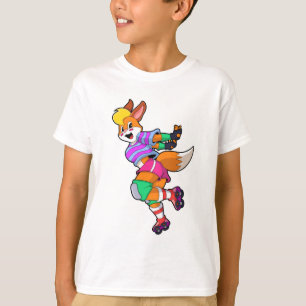 Fox als Inline-Skater mit Inline-Skaten T-Shirt