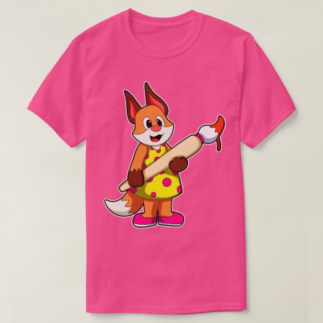 Fox als Maler mit Pinsel T-Shirt (Design vorne)