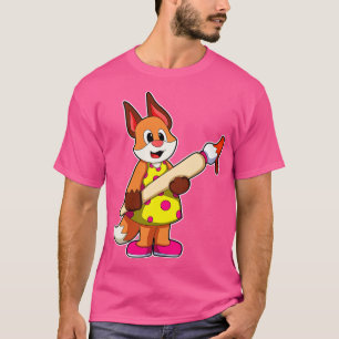 Fox als Maler mit Pinsel T-Shirt