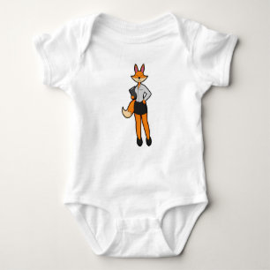 Fox als Secretary mit Notepad Baby Strampler