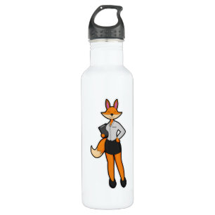 Fox als Secretary mit Notepad Edelstahlflasche
