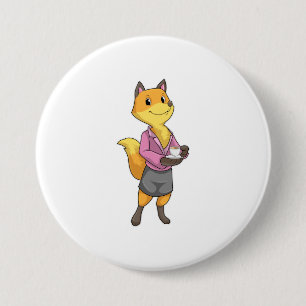 Fox als Sekretär für Kaffee Cup Button