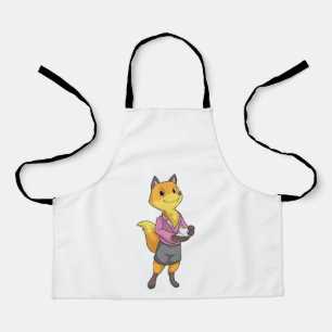 Fox als Sekretär für Kaffee Cup Schürze
