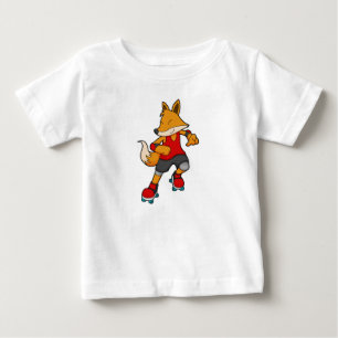 Fox als Skater mit Roller-Skaten Baby T-shirt