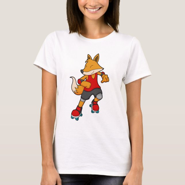 Fox als Skater mit Roller-Skaten T-Shirt (Vorderseite)