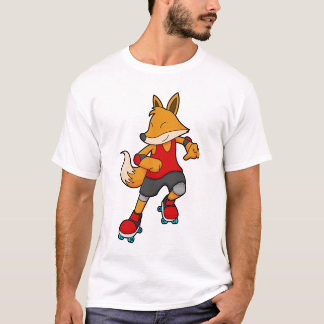 Fox als Skater mit Roller-Skaten T-Shirt (Vorderseite)