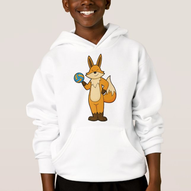 Fox als Volleyball-Spieler mit Volleyball Hoodie (Vorderseite)