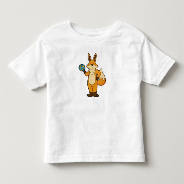 Fox als Volleyball-Spieler mit Volleyball Kleinkind T-shirt (Vorderseite)