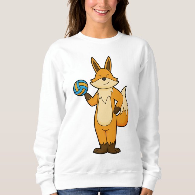 Fox als Volleyball-Spieler mit Volleyball Sweatshirt (Vorderseite)