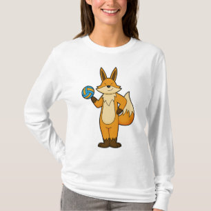 Fox als Volleyball-Spieler mit Volleyball T-Shirt