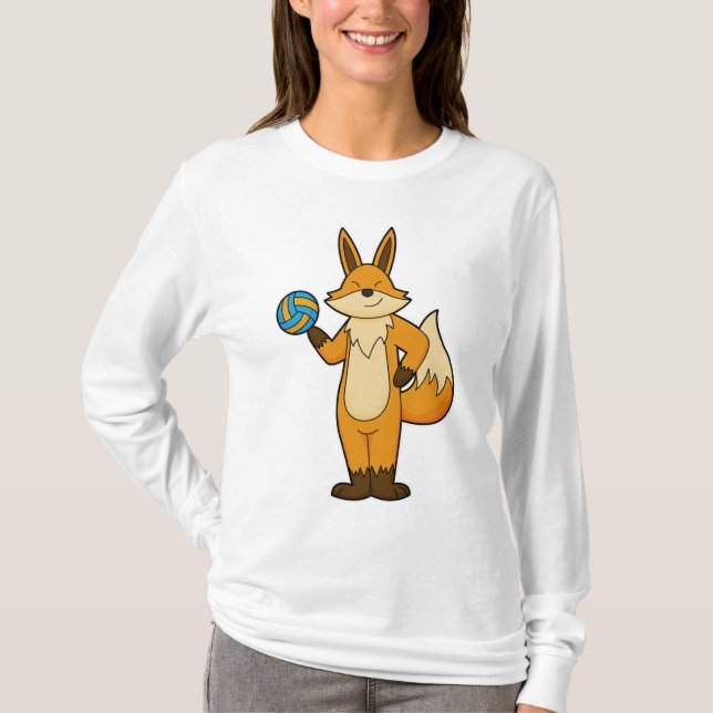 Fox als Volleyball-Spieler mit Volleyball T-Shirt (Vorderseite)