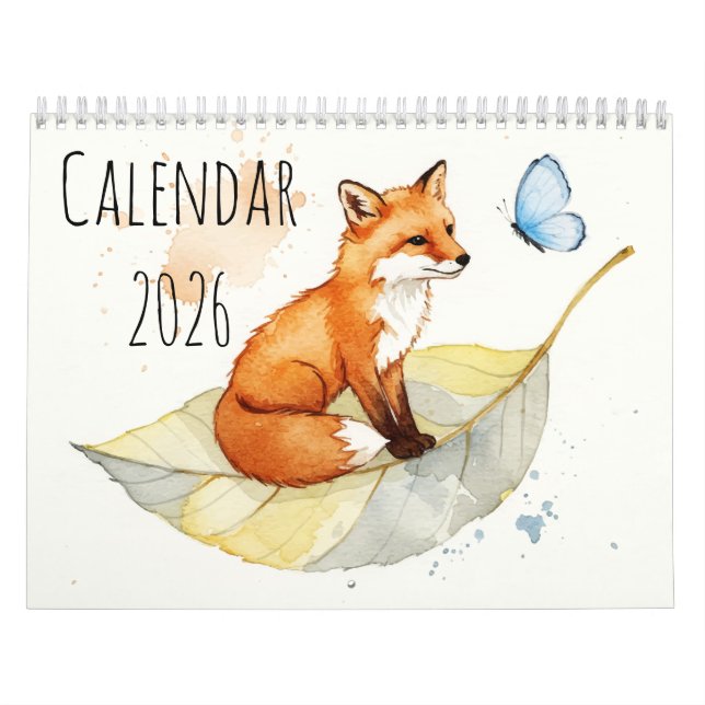 Fox and a butterfly  Calendar Kalender (Titelbild)