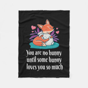 Fox and Bunny Couple Liebe Peace Friends Fleecedecke